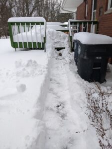 pathway cleared of snow